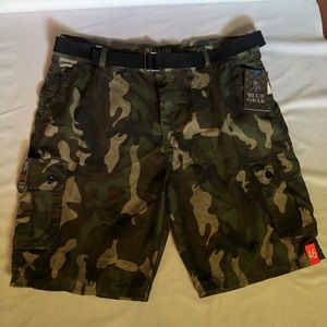 Blue Gear Green Camo Cargo Shorts